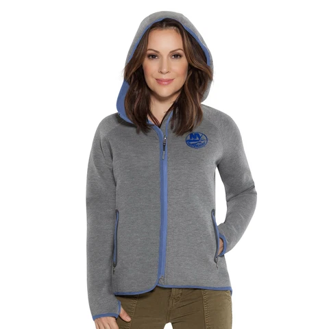 Touch by Alyssa Milano NHL New York Islanders Women's Drop Kick Jacket, Grey Cover