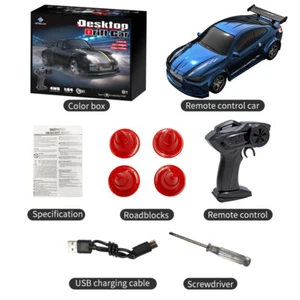 1/64 RC Drift Car Racing Remote Control Desktop Full Scale Drift Car 4WD 11 - Picture 1 of 27