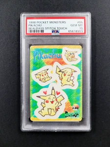 Tarjeta Pokémon Bandai Sealdass Stitch Touch #5 1998 Pikachu PSA 10 - japonesa rara - Imagen 1 de 2