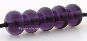 5 PURPLE * donut handmade lampwork glass spacer beads TANERES sra - Picture 1 of 5