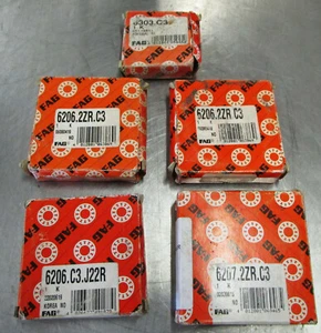 FAG BEARING Mxd Lote 5 6206-2ZR-C3 / 6206-C3-J22R / 6207-2ZR-C3 / 6203-C3 NNB F8 - Imagen 1 de 4