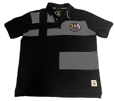 Nautica MCM Pique Polo Men M Stripe Short Sleeve Shirt Embroidered Spellout - Image 1 of 4
