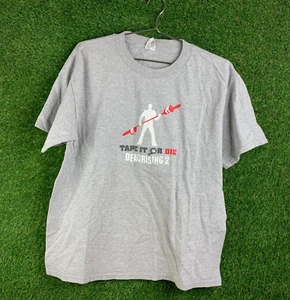 Vtg Dead Rising 2 promo Shirt L Horror Zombie Game Promo Tee Y2K Tape it or die - Picture 1 of 7