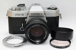 CARL ZEISS PLANAR 50mm f/1.4 CY LENS Contax with Yashica FX-2 Film Camera - Picture 1 of 12