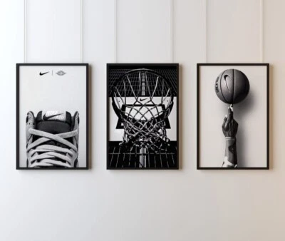 Set of 3 Nike Basketball Art pieces canvas wall art home decor - Image 1 of 4