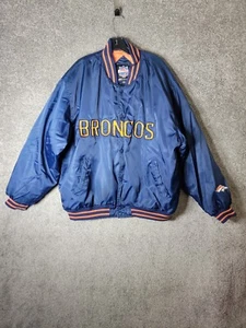 VINTAGE Denver Broncos NFL Game Day Satin Button Up NFL Jacket XL Faint Stain - Bild 1 von 17