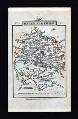 1814 年约翰·卡里路线图赫里福德郡赫里福德·莱明斯特 英国金斯敦 — 第 1/3 张图片