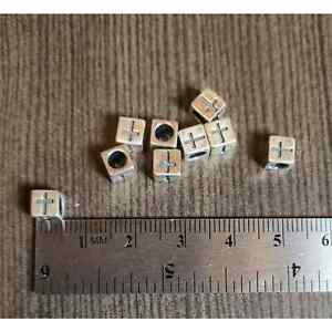 Sterling Silver Square Beads for Jewelry Making Cross Cube