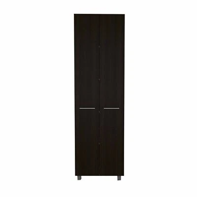 79" Modern Black Pantry Cabinet with Two Doors and Five Shelves - Image 1 of 4