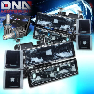 PARA CAMIONETA CHEVY C10 C/K 1994-1999 FAROS CON KIT LED + VENTILADOR FRÍO AHUMADO Foto 1 de 4