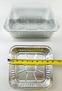9"x9" Square Cake Aluminum Foil Pan w/Clear Lid 50 Sets - Disposable Baking Pans - Picture 1 of 10