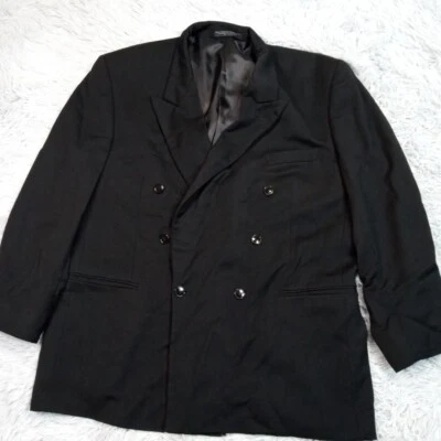 Traje Chaqueta De Colección Jones New York Para Hombres 44 Negro Lana Blazer Bolsillos Botón Foto 1 de 4