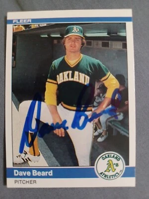 DAVE BEARD 1984 Fleer # 438 autographed signed card ATHLETICS 84 AUTO A's - Image 1 of 3