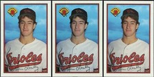 1989 Bowman Steve Finley Rookie #15 Baltimore Orioles - All 3