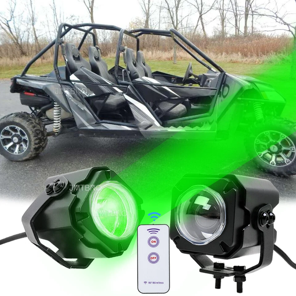 2 x para Arctic Cat Wildcat 1000 RGBW LED Laser Whip Light Pods Offroad com Controle Remoto - Imagem 1 de 4