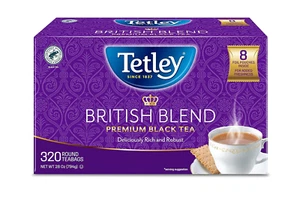 Tetley British Blend Premium té negro, 320 bolsitas de té, Rainforest Alliance Certifi - Imagen 1 de 12