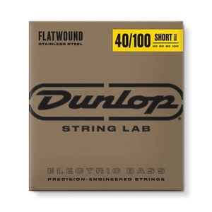 Dunlop DBFS40100S Corde per bassi a trama piatta in acciaio inox; scala corta 40-100 - Foto 1 di 2
