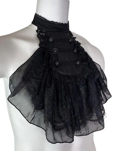 PUNKRAVE RETRÒ VINTAGE VAMPIRO GOTICO CAMICIA FINTA CRAVATTE COLLETTO NERO S-150 - Foto 1 di 9