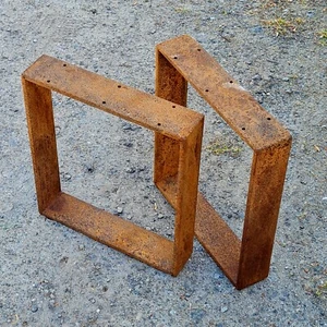 1 Paar Gestell Bank Couch Tisch Füße Beine Tischfüße Edelrost Industrie Design - Bild 1 von 3