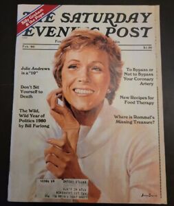 The Saturday Evening Post Feb 1980 Vtg Magazine Julie Andrews Cover With Label