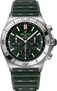 Breitling Chronomat B01 42mm Green Dial Rubber Strap Watch AB0134101L2S1 - Picture 1 of 5