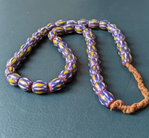 Vintage Venetian Style MultiColor Chevron Beaded Necklace - Picture 1 of 20