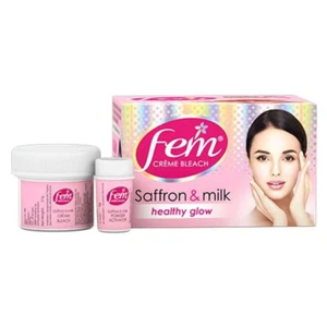 Dabur Fem Creme Bleichmittel SAFRAN & MILK Healthy Glow 64Gm - weibliches Ges... - Bild 1 von 8