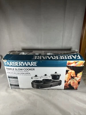 Farberware Triple Olla de cocción lenta NUEVO Ajustes de temperatura individuales Foto 1 de 4
