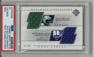 2004 ULTIMATE COLLECT GAME-WORN JERSEY JOE NAMATH JOHNNY UNITAS /99 PSA 10 RARE - Picture 1 of 2