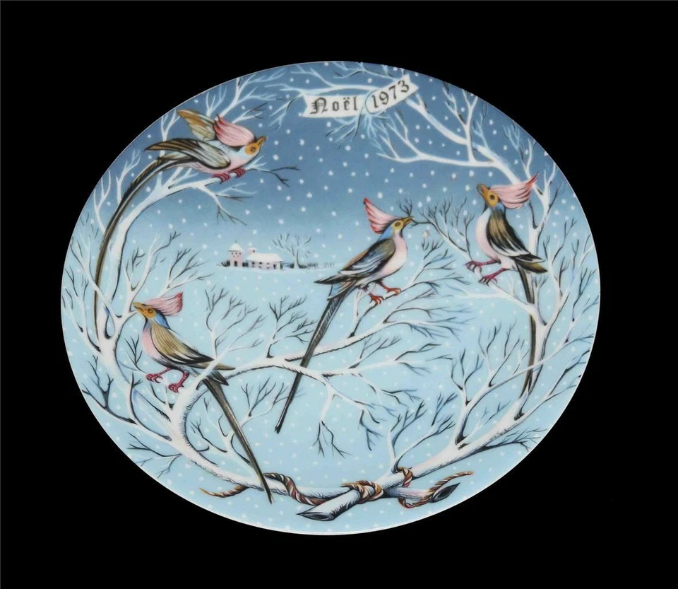 Vtg Haviland Limoges France 12 Days of Christmas FOUR COLY BIRDS Plate Noel 1973 - Image 1 of 1