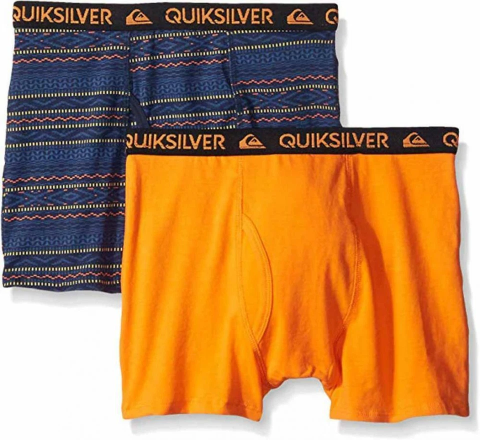 Calzoncillos boxer Quiksilver para niños con estampado naranja y azul 2 piezas talla 4/5 6/7 $18 Foto 1 de 1