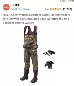 HISEA Hunting Chest Waders 600G Thinsulate Bootfoot Waterproof Insulated Fishing - Picture 1 of 10