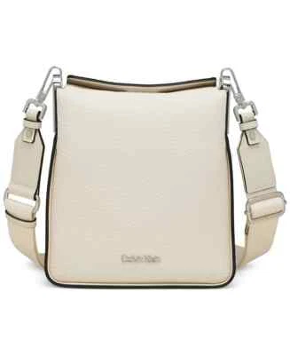 Calvin Klein Fay Small Adjustable Crossbody with Magnetic Top Closure White NEW - Image 1 of 4