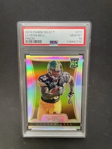 Tarjeta de novato Panini Select LEVEON BELL Silver Prizm RC 2013 PSA 10 - Imagen 1 de 2