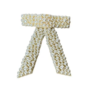 Cream Bow Barrette Hair Clip | Elegant and Stylish Hair Accessory for Women - Picture 1 of 3