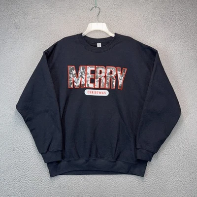 Gildan Feliz Navidad Sudadera Adulto XL Negra Vacaciones Películas Cuello Redondo NAVIDAD Foto 1 de 4