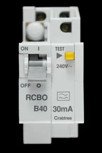 CRABTREE 40 AMP CURVE B 6kA 30mA DOUBLE POLE RCBO TYPE A STARBREAKER - Picture 1 of 6
