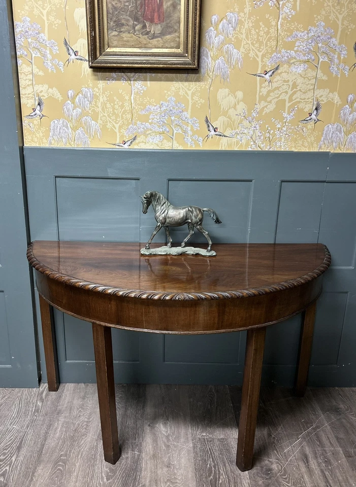 Antique Georgian Demi Lune Oak Table - Image 1 of 4
