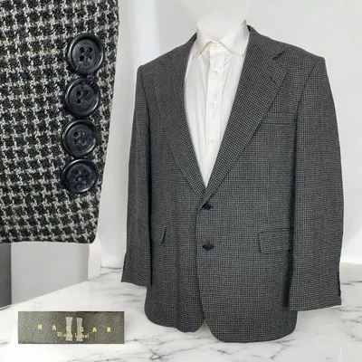 Haggar USA Made Sport Coat Mens 44R Multicolor Textured Wool Two Buttons Foto 1 de 4