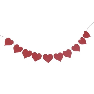 Red Heart Bunting Banner for Wedding / Christmas / Party / Home Decoration - Picture 1 of 7