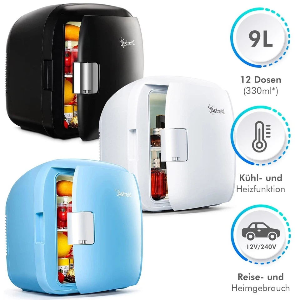 Mini Nevera 9 Litros Frigorífico Minibar AstroAI Función Frigorífico y Calefacción 12V Camping - Imagen 1 de 1