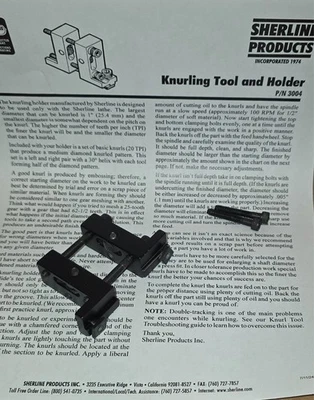 Molino de torno Sherline EE. UU. 3004 soporte para herramientas de moleteado de sujeción con juego de moletines de diamante Foto 1 de 2