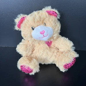 Peluche Greenbrier Fuzzy Friend orsacchiotto marrone rosa cuori San Valentino 6" - Foto 1 di 4