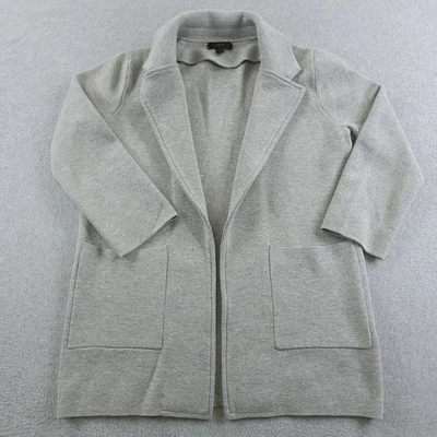 Blazer suéter feminino J Crew XS cinza urze Sophie frente aberta malha mistura de lã - Imagem 1 de 4