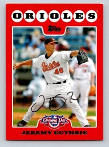 2008 Topps Opening Day #136 Jeremy Guthrie Baltimore Orioles - Imagen 1 de 2