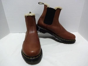DR. MARTENS AIR WAIR LEONORE COGNAC KUNSTFELL DAMEN CHELSEA STIEFEL 11L NEU! - Bild 1 von 12