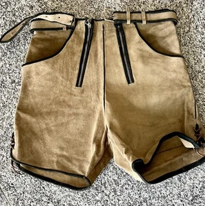 Trachtenlederhose Wild und Glattleder Bundweite ca. 89 cm - Bild 1 von 6