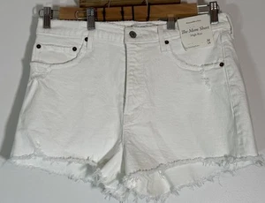 Abercrombie & Fitch Women's 32/14 The Mom Short High Rise White Shorts NEW w tag - Picture 1 of 7
