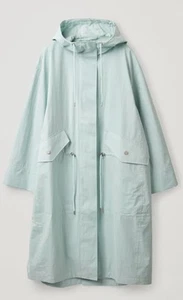COS Black Padded Long Line Parka Hooded Drawstring Coat Jacket Size S - Picture 1 of 3
