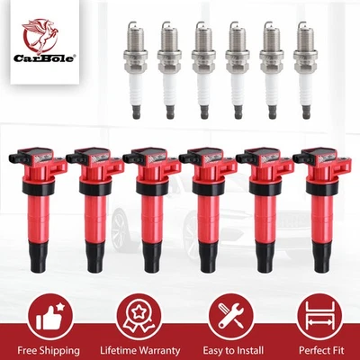 Bobinas de encendido y bujías de 6 piezas para Hyundai Santa Fe Sonata Genesis Azera V6 Foto 1 de 4